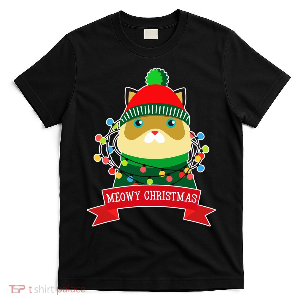 Meowy Christmas Cat Lights T-Shirt