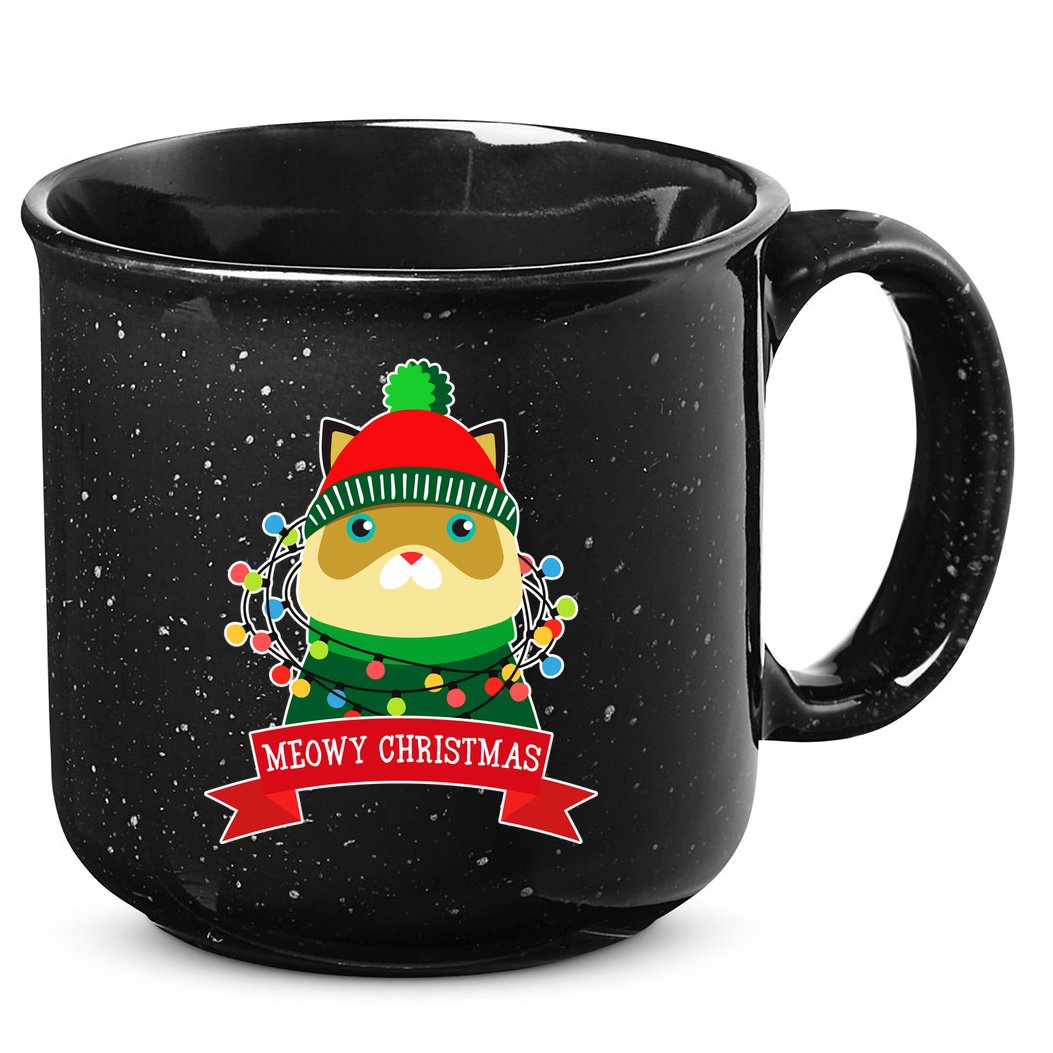 Meowy Christmas Cat Lights 15oz Campfire Ceramic Mug