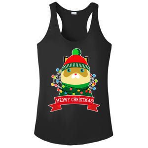 Meowy Christmas Cat Lights Ladies PosiCharge Competitor Racerback Tank