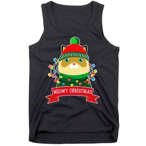 Meowy Christmas Cat Lights Tank Top