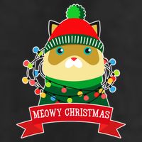 Meowy Christmas Cat Lights Golf Towel
