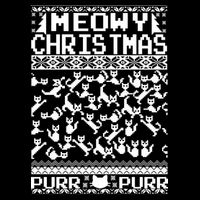 Meowy Christmas Cat Ugly Christmas Sweater City Backpack
