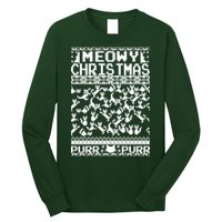 Meowy Christmas Cat Ugly Christmas Sweater Long Sleeve Shirt