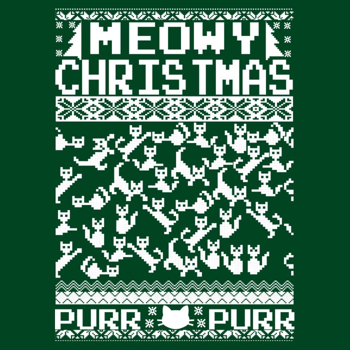 Meowy Christmas Cat Ugly Christmas Sweater Long Sleeve Shirt