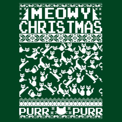 Meowy Christmas Cat Ugly Christmas Sweater T-Shirt