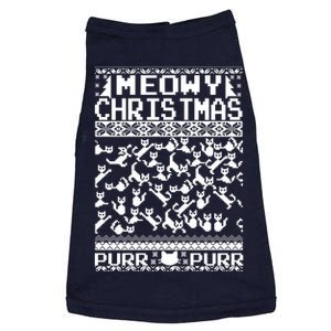 Meowy Christmas Cat Ugly Christmas Sweater Doggie Tank