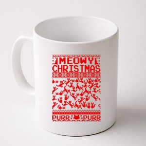 Meowy Christmas Cat Ugly Christmas Sweater Coffee Mug