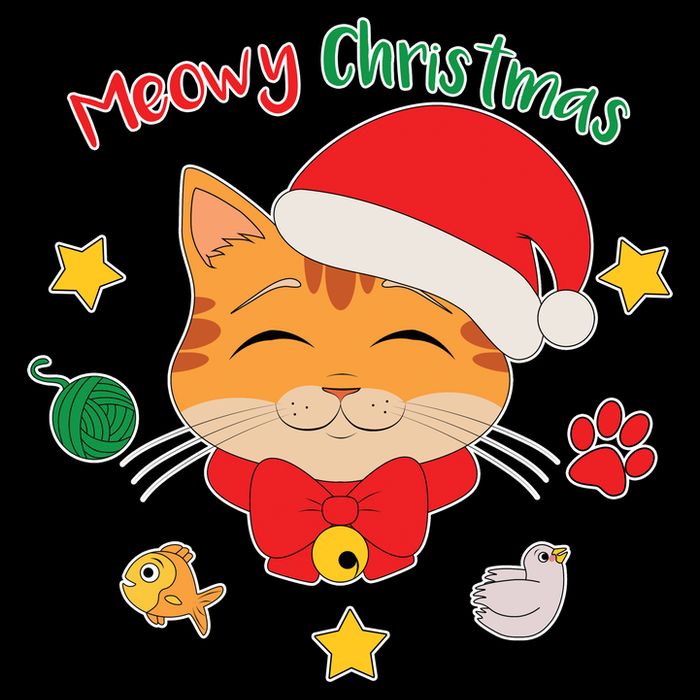 Meowy Christmas Cute Cat Cooling Performance Crew T-Shirt
