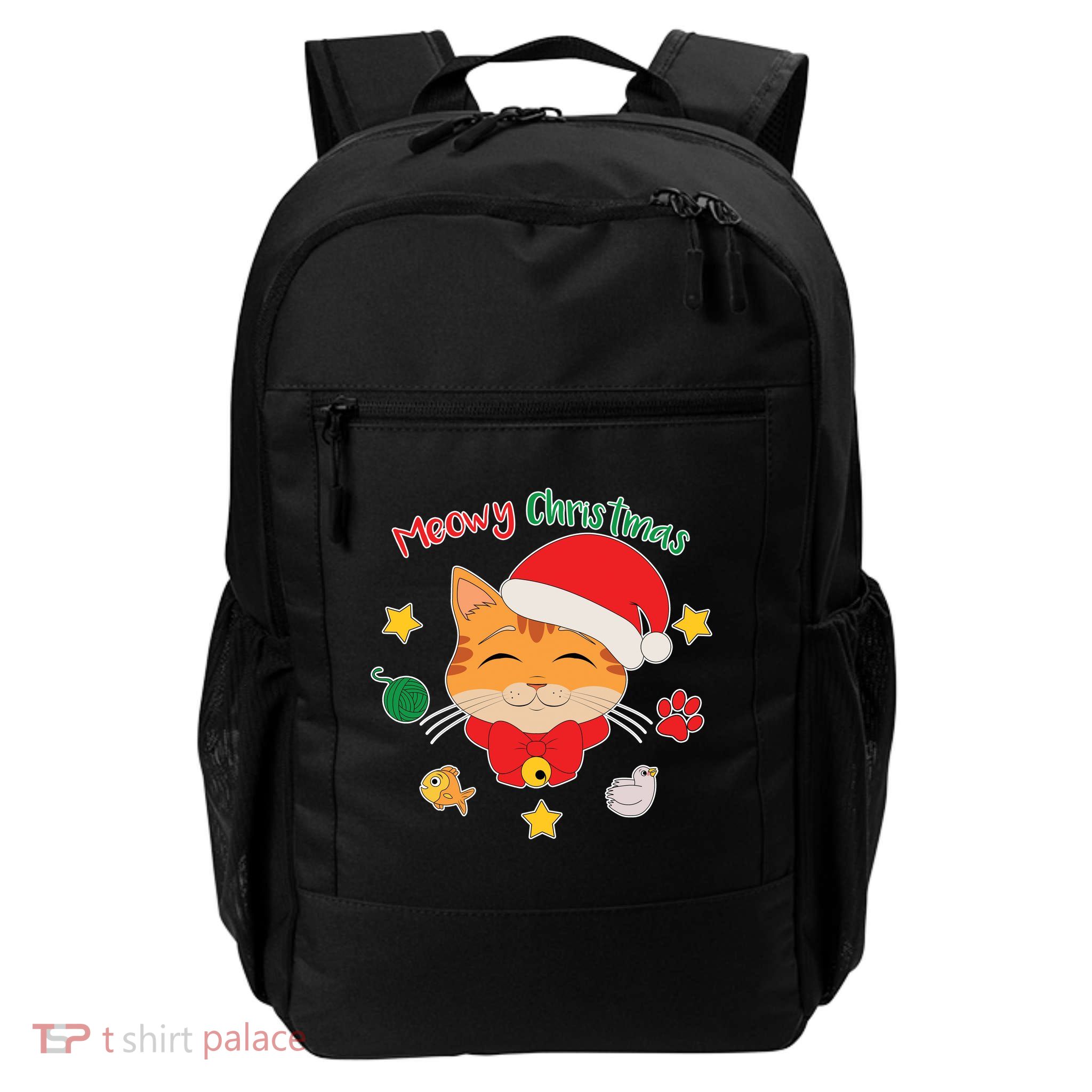 Meowy Christmas Cute Cat Daily Commute Backpack