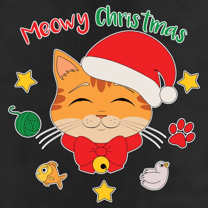 Meowy Christmas Cute Cat Adult Drive Performance Visor