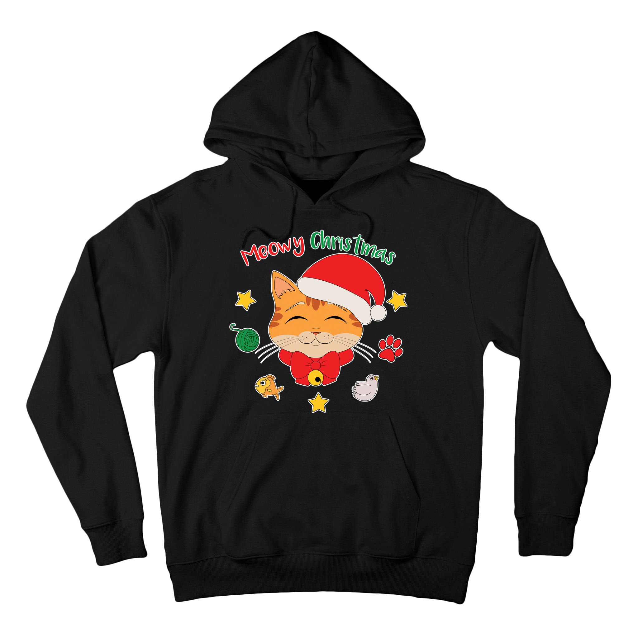 Meowy Christmas Cute Cat Tall Hoodie