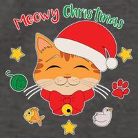 Meowy Christmas Cute Cat Vector Backpack