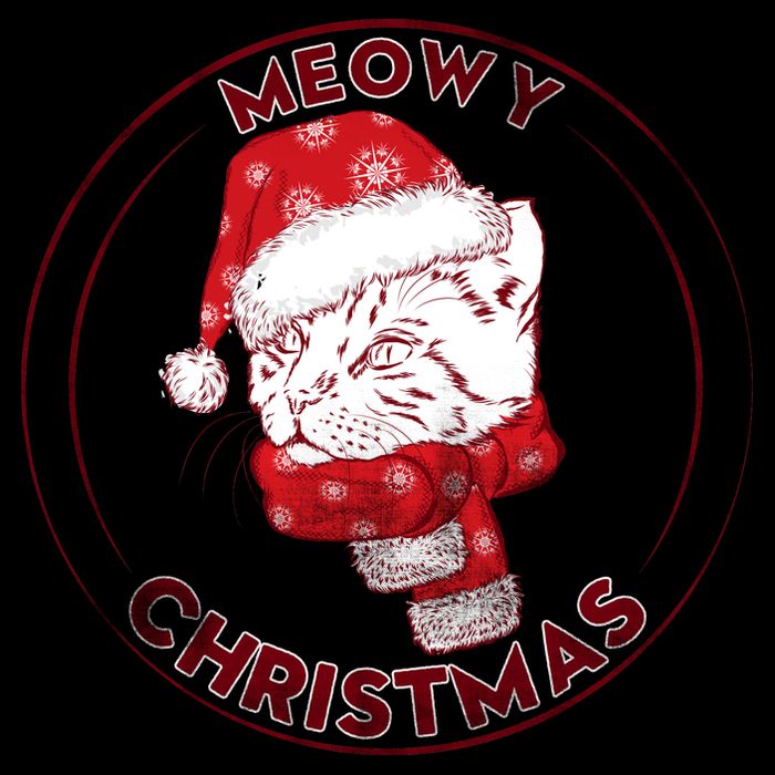 Meowy Christmas Emblem Cooling Performance Crew T-Shirt
