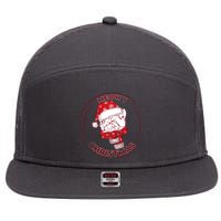 Meowy Christmas Emblem 7 Panel Mesh Trucker Snapback Hat