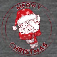 Meowy Christmas Emblem 7 Panel Mesh Trucker Snapback Hat