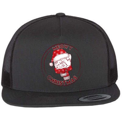 Meowy Christmas Emblem Flatbill Hat