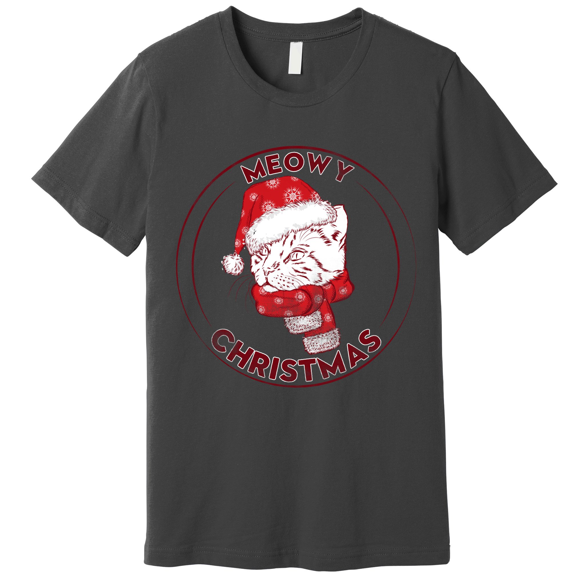 Meowy Christmas Emblem Premium T-Shirt