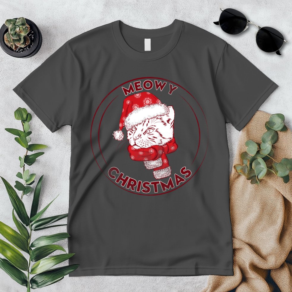 Meowy Christmas Emblem Premium T-Shirt