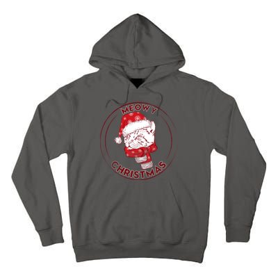 Meowy Christmas Emblem Tall Hoodie