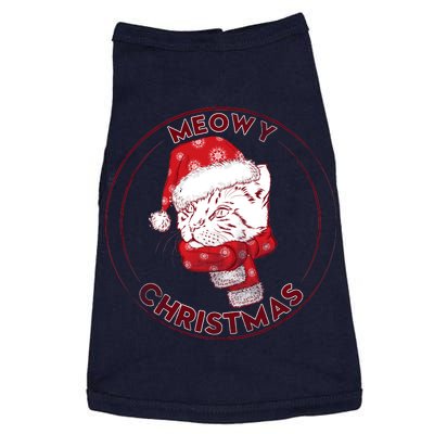 Meowy Christmas Emblem Doggie Tank