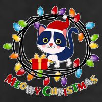 Meowy Christmas Kitty 7 Panel Mesh Trucker Snapback Hat