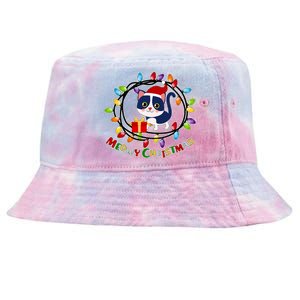 Meowy Christmas Kitty Tie-Dyed Bucket Hat