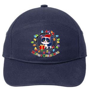 Meowy Christmas Kitty 7-Panel Snapback Hat