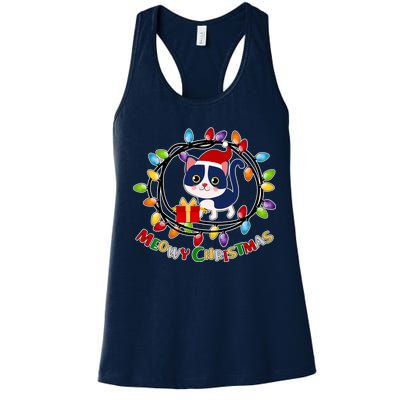 Meowy Christmas Kitty Women's Racerback Tank