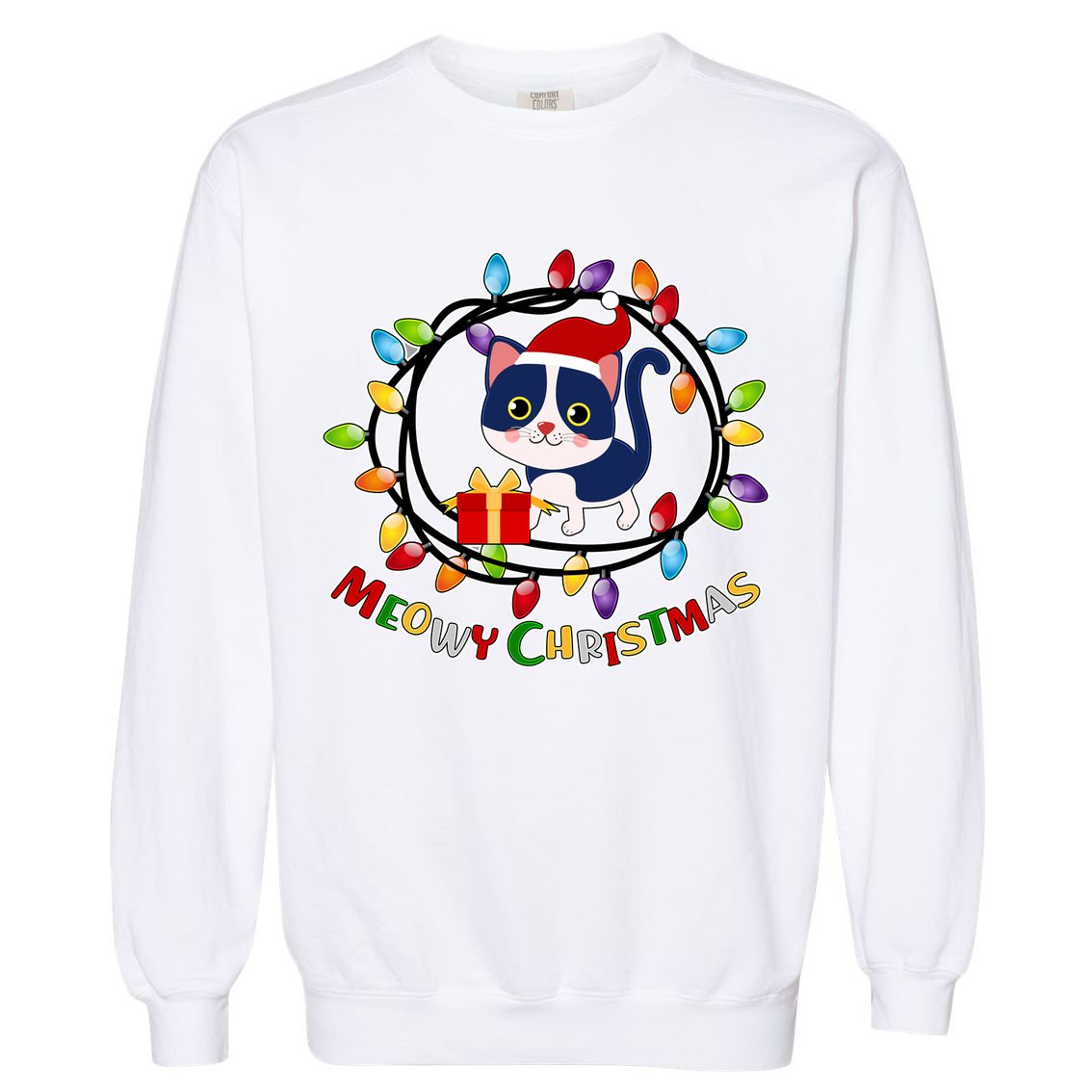 Meowy Christmas Kitty Garment-Dyed Sweatshirt