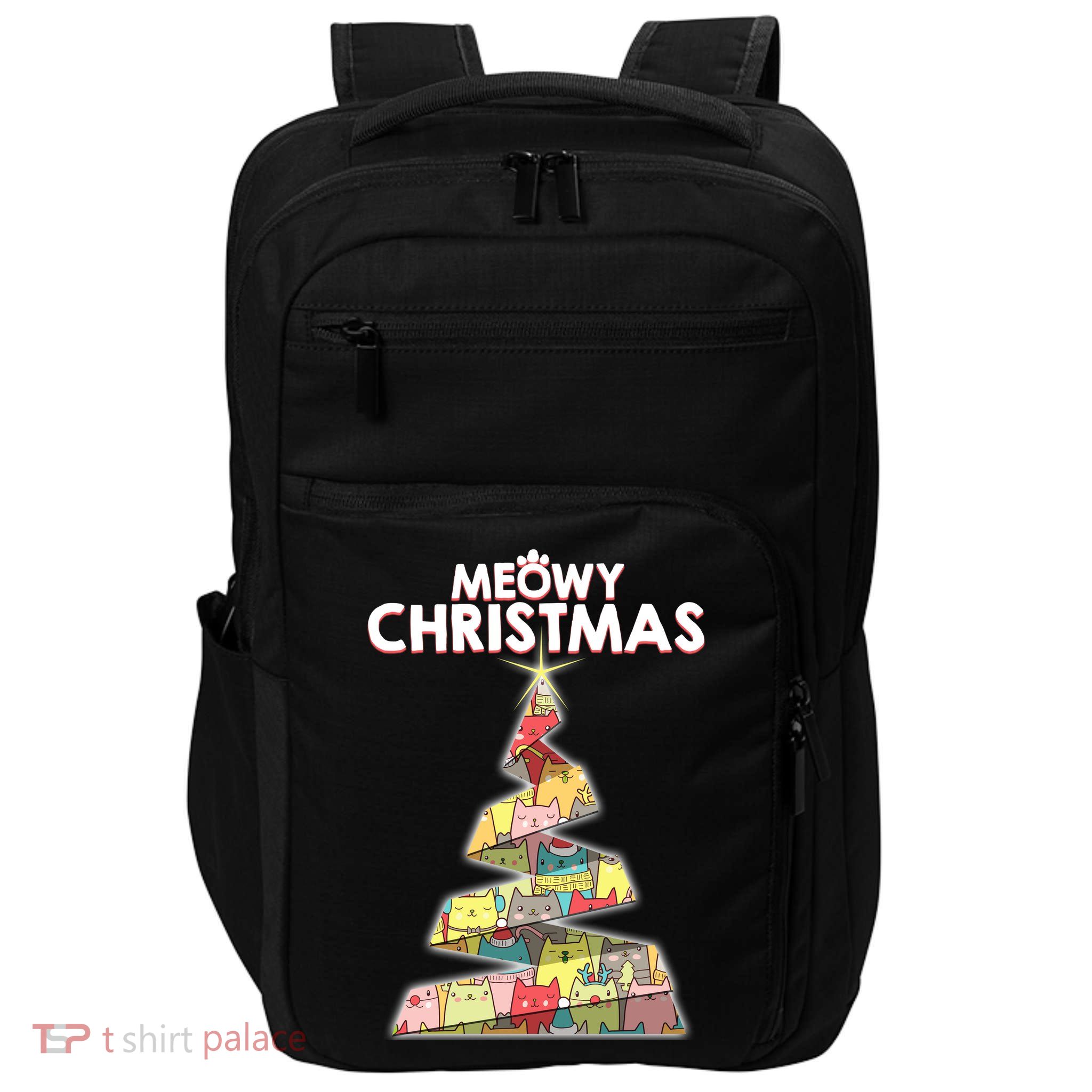 Meowy Christmas Tree For Cat Lovers Impact Tech Backpack