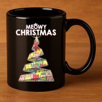 Meowy Christmas Tree For Cat Lovers 11oz C Handle Ceramic Mug