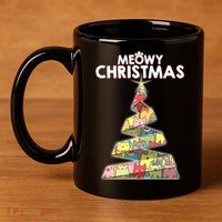 Meowy Christmas Tree For Cat Lovers 11oz C Handle Ceramic Mug