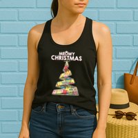 Meowy Christmas Tree For Cat Lovers Womens Tank Top