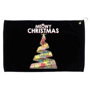 Meowy Christmas Tree For Cat Lovers Grommeted Golf Towel