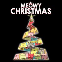 Meowy Christmas Tree For Cat Lovers Cropped Pullover Crew