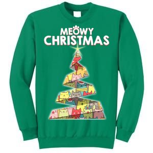 Meowy Christmas Tree For Cat Lovers Sweatshirt