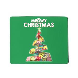 Meowy Christmas Tree For Cat Lovers Mousepad