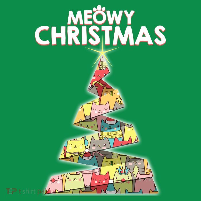 Meowy Christmas Tree For Cat Lovers Mousepad