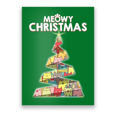 Meowy Christmas Tree For Cat Lovers Poster