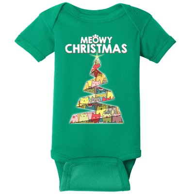 Meowy Christmas Tree For Cat Lovers Baby Bodysuit
