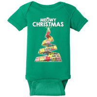 Meowy Christmas Tree For Cat Lovers Baby Bodysuit