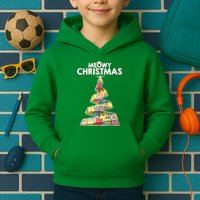 Meowy Christmas Tree For Cat Lovers Kids Hoodie