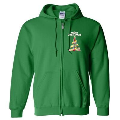 Meowy Christmas Tree For Cat Lovers Full Zip Hoodie