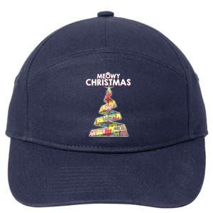 Meowy Christmas Tree For Cat Lovers 7-Panel Snapback Hat