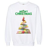 Meowy Christmas Tree For Cat Lovers Garment-Dyed Sweatshirt
