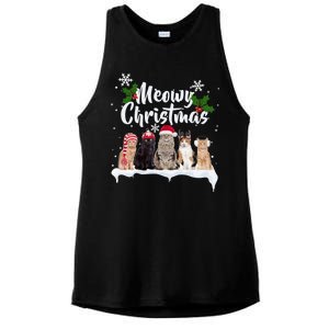 Meowy Christmas Winter Cats Ladies PosiCharge Tri-Blend Wicking Tank