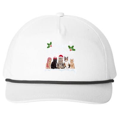 Meowy Christmas Winter Cats Snapback Five-Panel Rope Hat