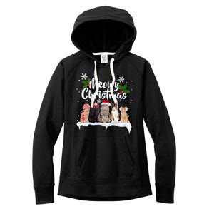 Meowy Christmas Winter Cats Women's Fleece Hoodie