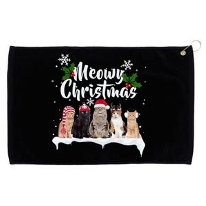 Meowy Christmas Winter Cats Grommeted Golf Towel