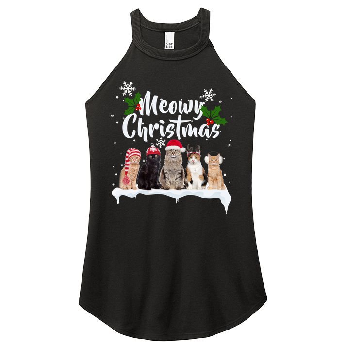 Meowy Christmas Winter Cats Women's Perfect Tri Rocker Tank